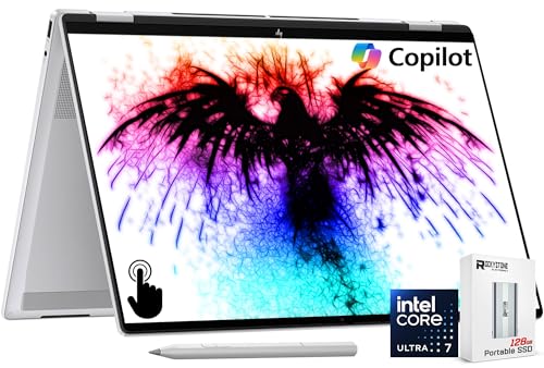 Image of HP OmniBook 7 Flip 16 inch 2-in-1 Copilot+ AI PC Laptop, 3K OLED Touch, Intel Evo Platform 8-Core Ultra 7 258V(>Ultra 9 185H), WiFi 7, Backlit KB, W Pen & 128GB PSD, Win11 Home(32GB|2TB SSD)