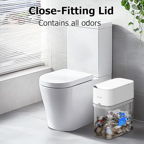 MOPALL Automatic Motion Sensor Bathroom Trash Can with Lid, 3 Gallon Smart Garbage Can, Touchless Trash Can Slim Small Trash Bin Waterproof Wastebasket for Toilet Bedroom Office Kitchen Living Room RV