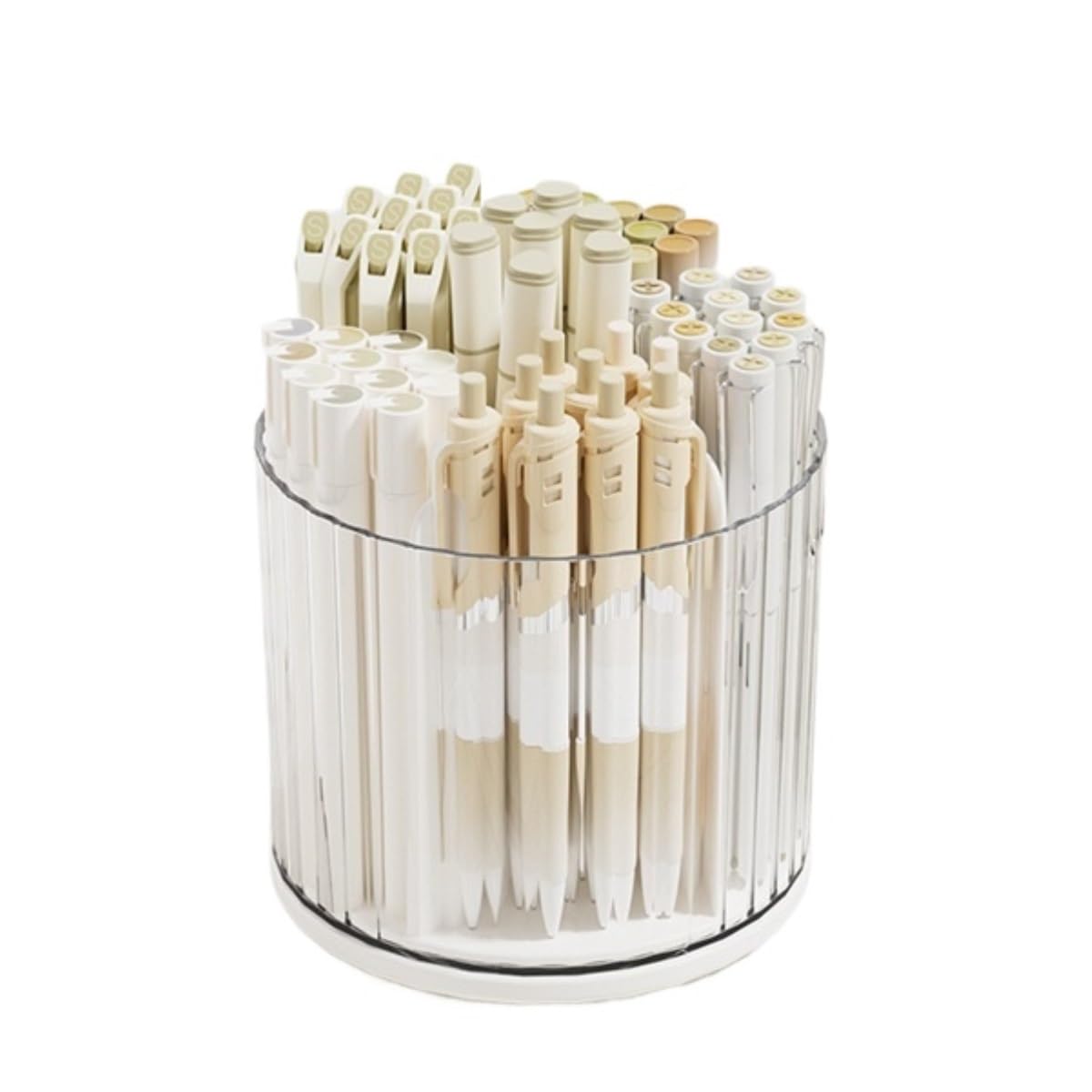Stifteköcher Stifte Halter Schreibtisch-Stifthalter, 6 Fächer, Drehbarer Organizer, Make-up-Pinsel-Topf For Zuhause Schreibtisch-Organizer(White)