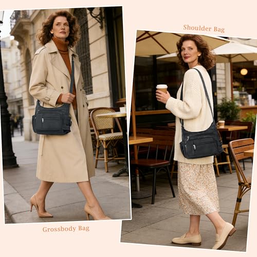 Image of VOLGANIK ROCK Crossbody Bags for Women RFID Lightweight Travel Shoulder Bag Waterproof Nylon purses and handbags Pocketbook