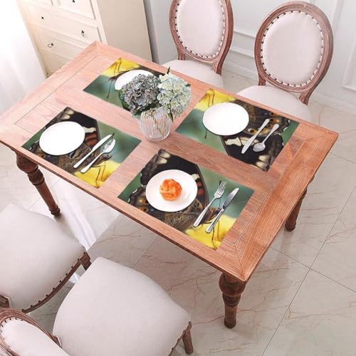 Sets de table antidérapants et résistants à la chaleur en vinyle lavable pour salle à manger