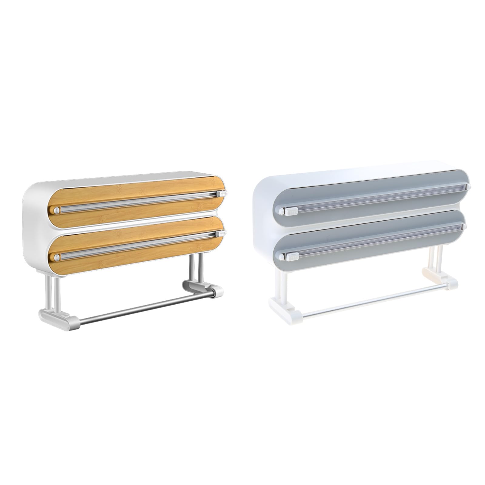 Dispensador de papel adhesivo y cortador de rollos de montaje en pared/refrigerador, estante de corte de cocina, dispensador de papel de aluminio, solución de almacenamiento para película