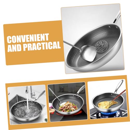 Wok de Acero Inoxidable MAGICLULU con Mango Honeycomb miniatura 7