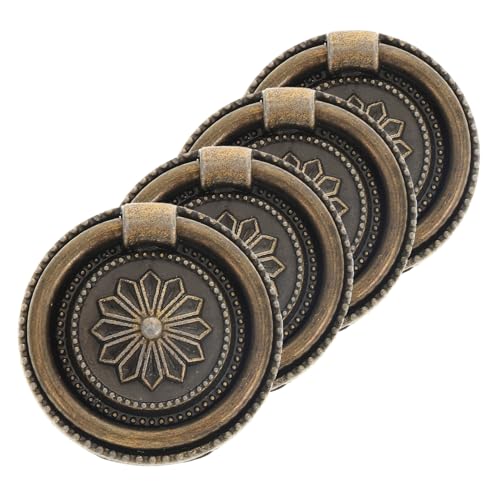 Happyyami 4個 レトロスル引き出し取っ手 亜合製キャビネットノブ 耐久性と独特デザイン 家具用ワードローブデスクシューズボックス対応