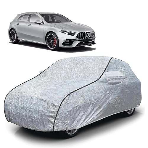 Image of Sulfar 100% Waterproof Car Body Cover Compatible with Mirror for Mercedes Benz AMG (Triple Stitched, Full Bottom Elastic, Magic Silver with Black Piping)