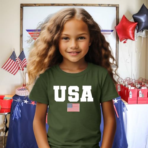 Image of 4th of July Shirts Toddler Boys Girls American Flag USA T-Shirt Kids Patriotic Tee Tops