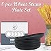 Wrova Wheat Straw Plates - 9 Inch Unbreakable Dinner Plates Set of 8 - Dishwasher & Microwave Safe Plastic Plates Reusable - Lightweight Plates for kitchen,camping (pure black)