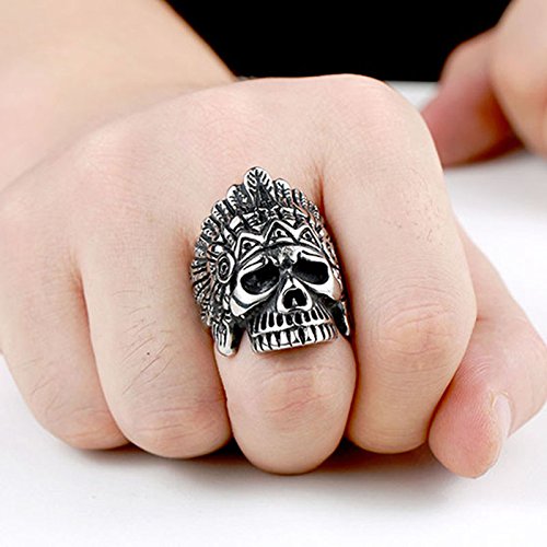 Image of Genuine Stainless Steel Ring Jewelry for Men Fashion Punk Biker Skull Rings