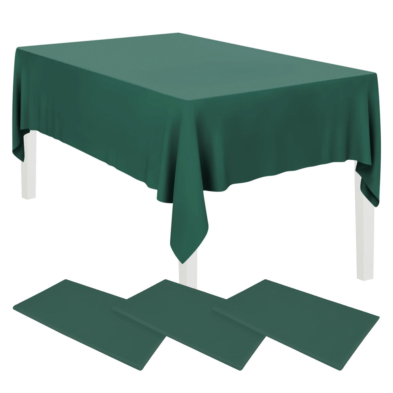 Hxmjied Green 3 Pcs Rectangle Tablecoths, 137X274cm Disposable Table Cloth Party Rectangle Table Covers Plastic Tablecloth For Picnic, Wedding, Birthday, Christmas Table Decorations