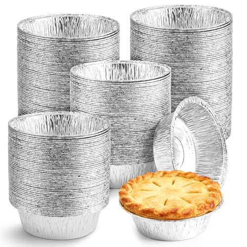 Oopsu 150 Pack 5" Round Tart Pie Foil Pans Disposable Aluminum Foil Tart & Pie Tins for Baking,Cooking,Storage or Reheating