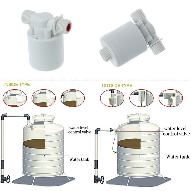 Válvula de bola de latón de 3 vías, Válvula de control automático nivel agua for tanque torre flotante for piscinas flotador