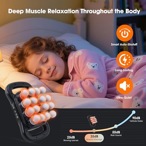 Image of 16 Head Massage Gun Set, Deep Tissue Percussion Massager, Black