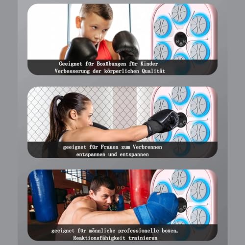 ENDBAG Musik Boxmaschine Elektronische Boxen LED Wand Boxing Target Smart Boxtrainingsgeräte für Erwachsene und Kinder 4 Geschwindigkeitsmodi Einstellbare Einbauhöhe