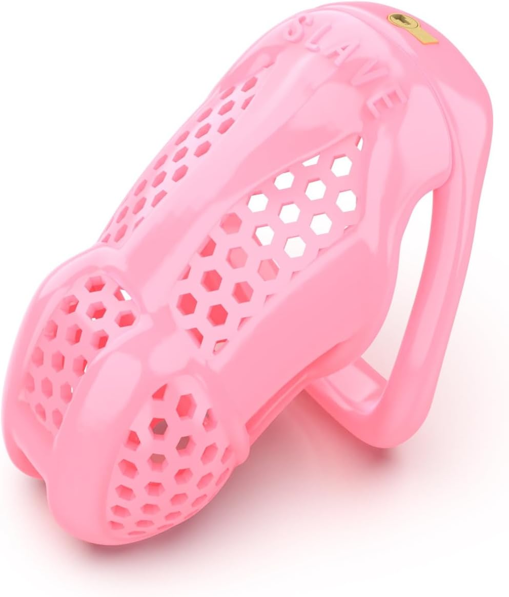 Men's Pink Tiny Grid Fitness Protective Cage-ushlZ52(Pink, Small)