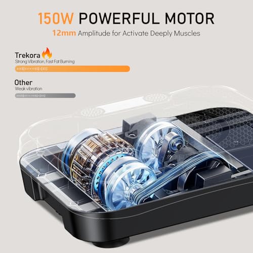 Trekora Vibration Plate Exercise Machine, Vibrating Fitness Platform for Lymphatic Drainage, Full Body Shaker Workout Equipment, Vibrate Fitness Platform for Home Women Men Exercise Gym (Blue) - Image 2