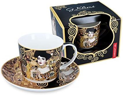 CARMANI - Porcelain Cup with Saucer Decorated with 'Adele' by Gustav Klimt