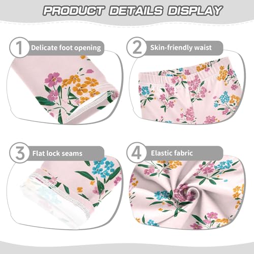 Gypsophila Flowers Girls Leggings Soft Stretch Workout Yoga Dance Pants for Kids Casual Tights3