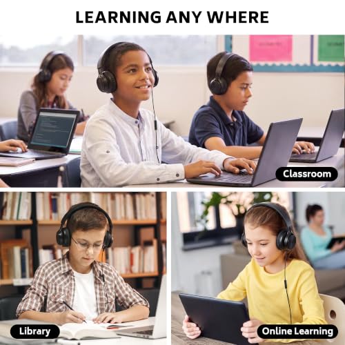 Image of AILIHEN Kids Headphones Bulk 10 Pack with Microphone & 3.5MM Jack, Black