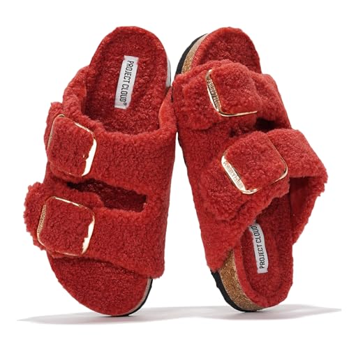 Image of Project Cloud 100% Genuine Leather Footbed Sandals for Women 2026 Comfortable Beach Essentials Womens Sandals Memory Foam Vacation Essentials Slides for Women Footwear (Santorini)