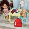 ONEST 31 Pieces Dolls Accessories Include 10 Pieces Mini Doll Backpacks Cute Zipper Bags and 21 Pieces Mini Doll Books