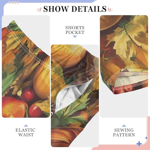 Autumn Pumpkin Fruits Boys Long Pants Soft Trousers Elastic Waist Kids Lounge Bottoms with Pockets S-XL4