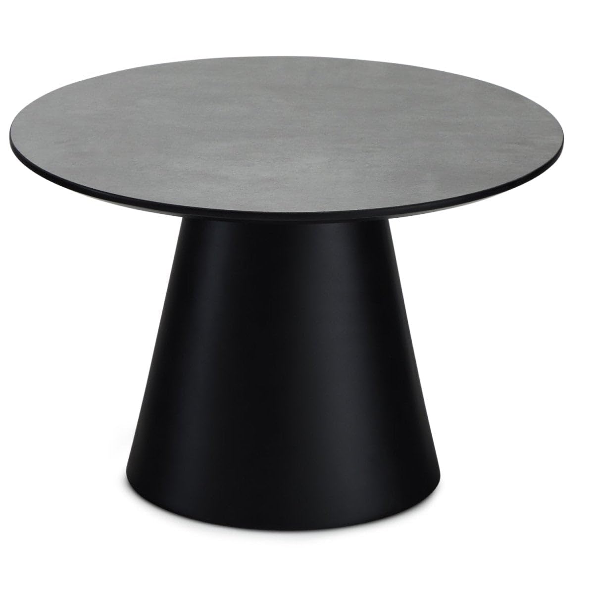 Table basse ronde grise Tango gain de place pour salon sans angle pointu