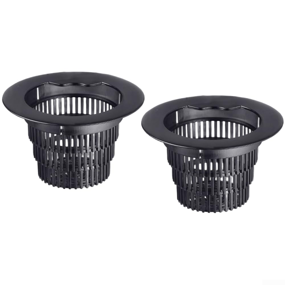 Schneckensieb aus Silikon, ABS-Kunststoff, Lebensmittelfänger, Schwarz (B) | Teleskop-Design, passend für 76–87 mm Tiefe, verstellbare Höhe, breite Waschbecken-Kompatibilität, für vielseitige Passform