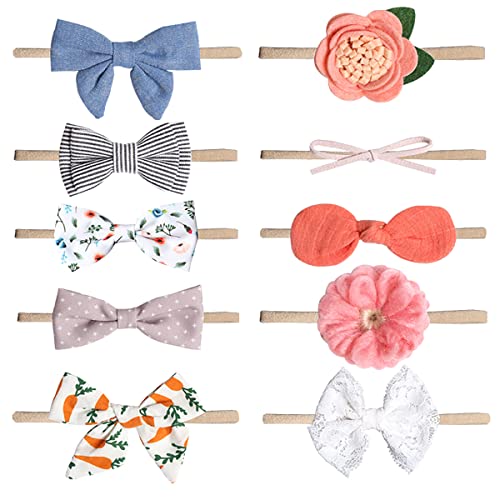El Mejor Listado de Moños para Bebé que puedes comprar esta semana. 50 10 Piezas Diademas Bebe Niña,Moños para bebe,Diadema para bebé suave y elástica para recién nacidos,bebés y niños pequeños