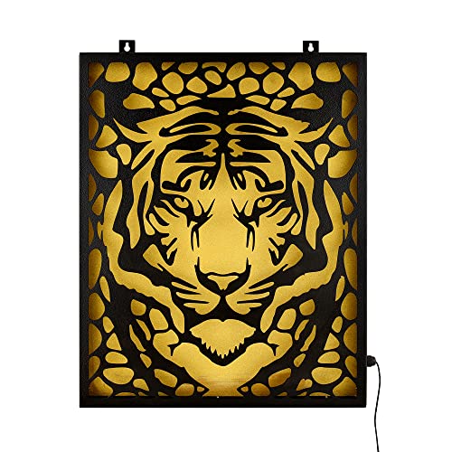 Image of Metsy Metal Tiger Face Wall Hanging | Exquisite Handcrafted Home Decor for a Unique Touch | Durable and Stylish Tiger Wall Art Perfect for Living Room, Bedroom, or Office