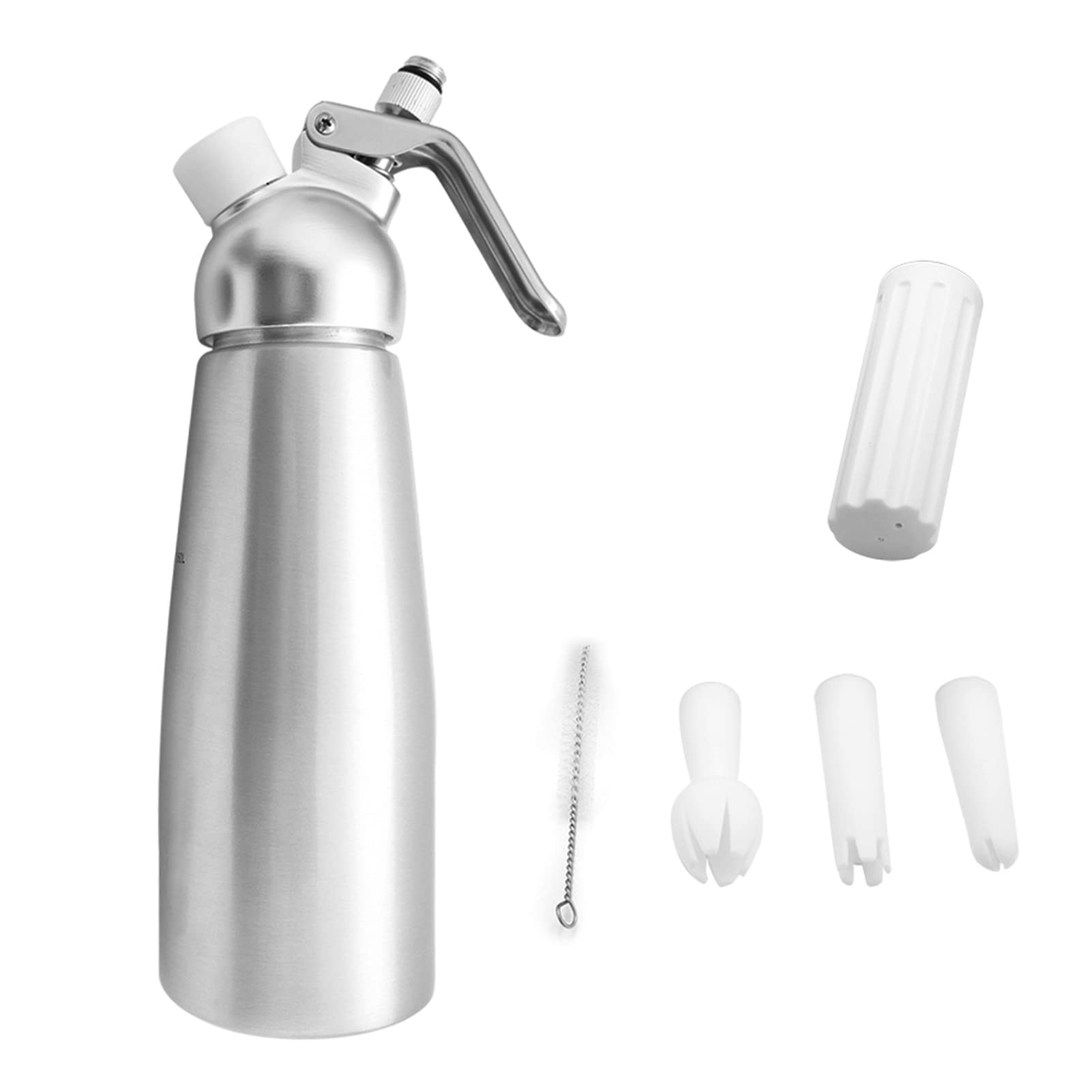 Set Sifone per Panna in Alluminio con Tre Ugelli per Casa e Bar (1000 ml)