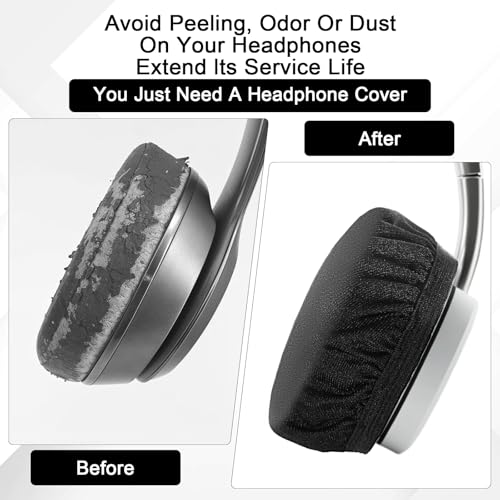 3 Pares de Cubiertas para Auriculares, Cubierta de Malla para Sudor, Almohadillas Lavables y Estirables para Gimnasio, Biblioteca, Estudio, Juegos, Aviación y Carreras miniatura 6
