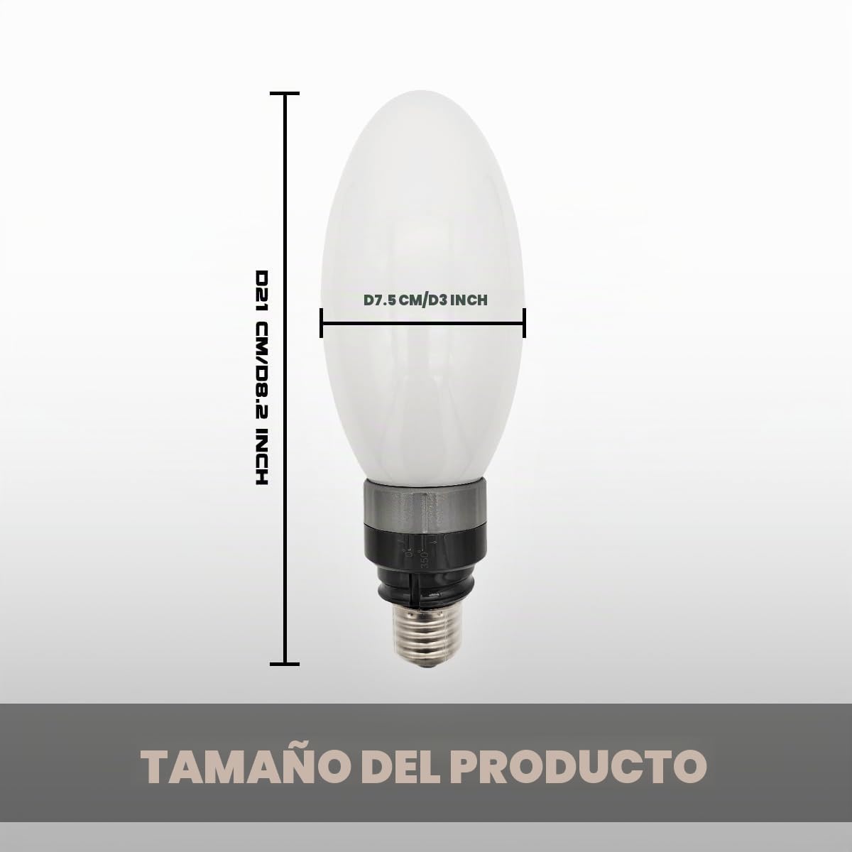 Bombilla de farola LED 50w E27/E40 de base grande Luz de almacén diurna blanca Garaje interior al aire libre Fábrica Luz de granero de gran altura ajustable 350 grados Rotable 500w Equivalente 500w