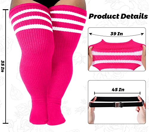 Image of LOUSGUTA Plus Size Thigh High Socks for Thick Thighs- Extra Long Womens Cable Knitted Over Knee High Leg Warmer