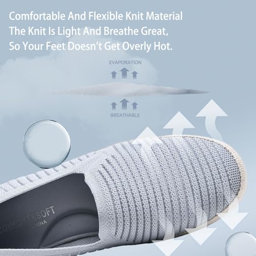 Women's Slip on Loafer Shoes Casual Walking Shoes Comfortable Knit Hands Free Slip ins Sneakers with Arch Support Fashion Work Nurse Flats - Image 4