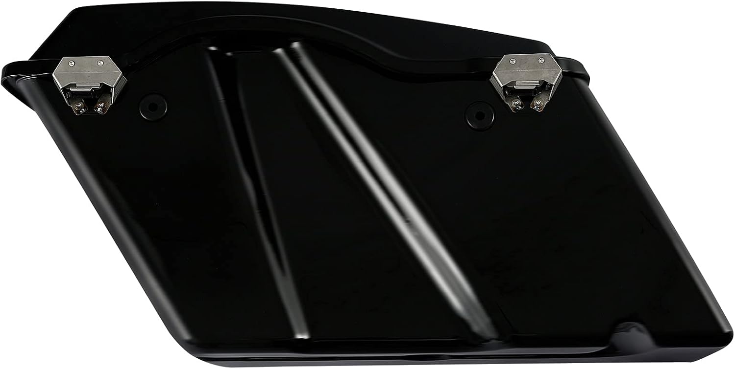 Hard Saddlebags Saddle bags W/Chrome Conversion Brackets for Harley Davidson 1984-2017 Softail Models FLST, FLSTC, FLSTF, FLSTN FLSTS models,Matte Black