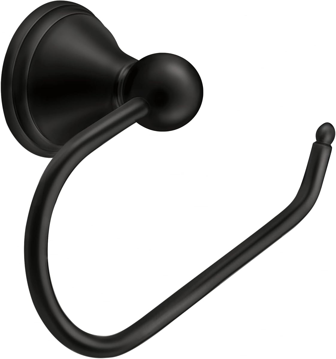 Preston Matte Black Single Post Toilet Paper Holder, Wall Mounted Toilet Roll Storage, DN8408BL