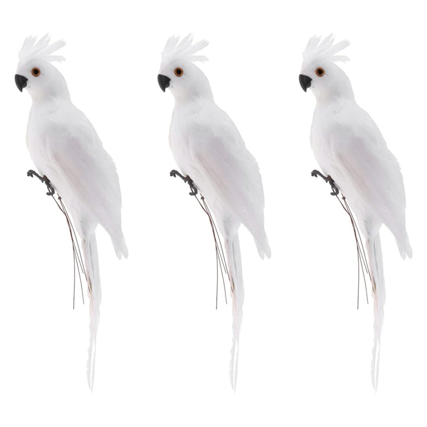 Figuras de loros decorativos de espuma y plumas de 35 cm para árboles