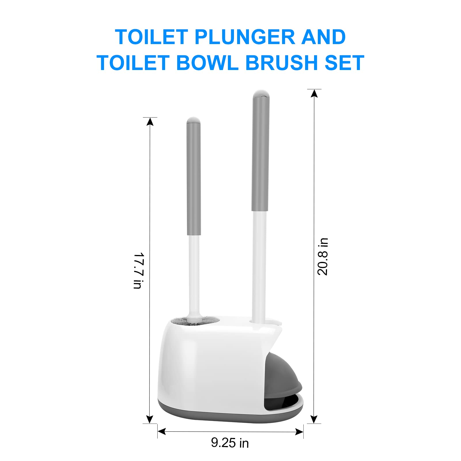 SetSail Toilet Brush and Plunger Set, Toilet Plungers for Bathroom