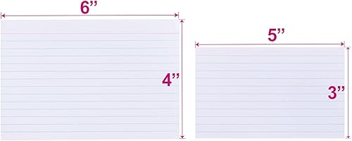 Miniatura 3 de KAISA Tarjetas de índice con rayas de 4 x 6 pulgadas, 4 x 6 pulgadas, color blanco, 60 hojaspaquete, 4 paquetes, KSU-07983