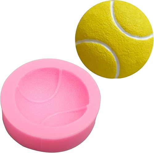 Miniatura 7 de Molde de silicona para fútbol, 4 unidades, para béisbol, baloncesto, tenis, chocolate, fondant, para decoración de pasteles, azúcar de caramelo,