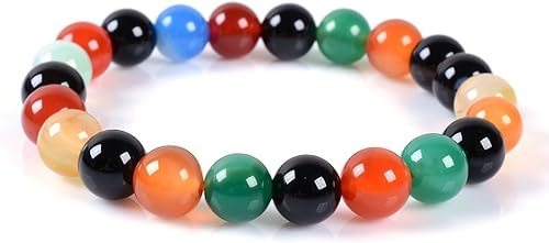 JUSTINSTONES 8mm Round Beads Stretch Bracelet 7 Inch Unisex