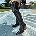 RONILURN Women Rhinestone Over the Knee Cowboy Boots, Sparkly Bling Cowgirl Boots Western Thigh High Boots Pull-On Side Zippers Chunky Heel Pointed Toe Size5-12 For Fashion&Daily