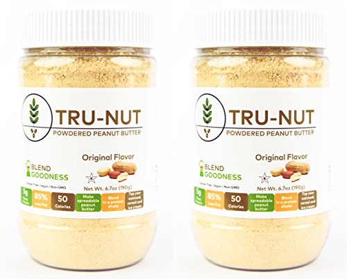 Tru-Nut Powdered Peanut Butter, Original Flavor (2 pack), 6.7oz Jars