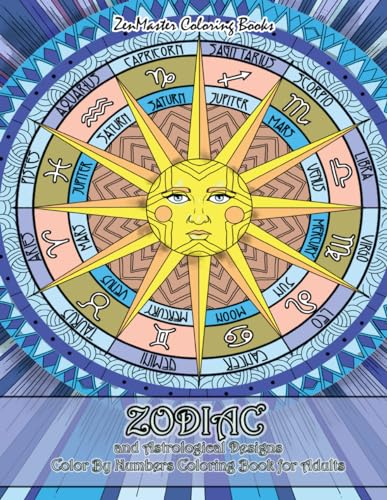 Zodiac and Astrological Designs Color By Numbers Coloring Book for Adults: An Adult Color By Number Book of Zodiac Designs and Astrology for Stress ... (Adult Color By Number Coloring Books) image 3