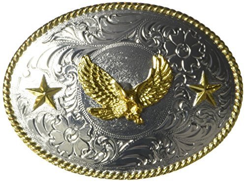 Nocona Men's Shiny Eagle Star Oval Buckle, Multi/Color, One Size