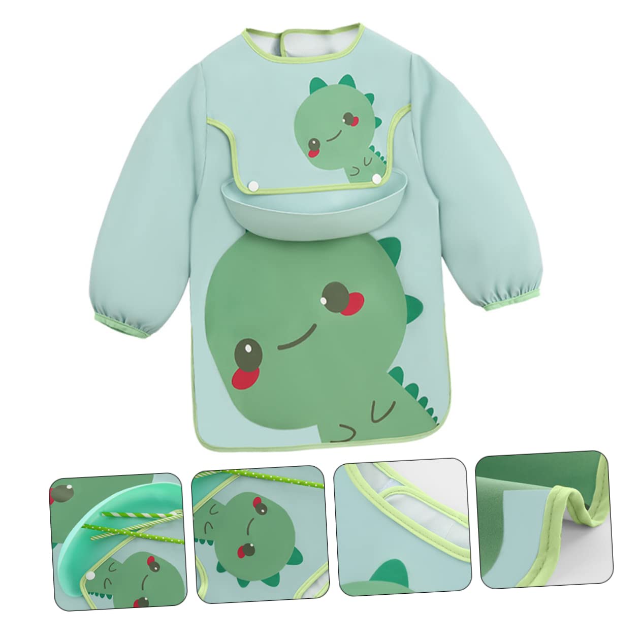 UPKOCH 3pièces Bavoir Garçon Fille Étanche Avec Manches Smock Cartoon Pratique Pour Nourriture Et Jeux Vêtements Facile à Nettoyer