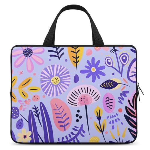 Housse ordinateur 12-17 pouces violette avec poignée confortable pour transport quotidien