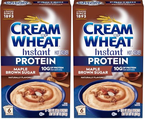 Image of Cream of Wheat Instant High Protein Hot Cereal, Maple Brown Sugar, 1.6 Ounce, 12 Packets