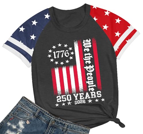 Image of Ithalt Boys Girls USA Shirts Kids 4th of July Shirts American Flag Tshirt Patriotic Top Independence Day Outfit 5-13y