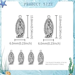 YionZian 60Pcs Metal Oval Cruz Del Perdon Catolica Virgen De Guadalupe Charms Religious De La Virgen Milagrosa Pendant for Diy Mexican Bracelet Jewelry Making